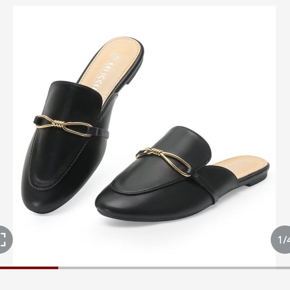 Women Mules Comfortable Pointed Toe Mules BLACK SIZE 6 NEW NO BOX